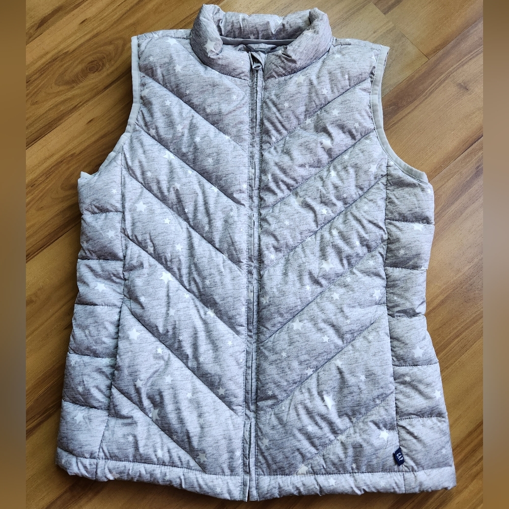 GAP KIDS Puffer Vest Gray with Stars XXL